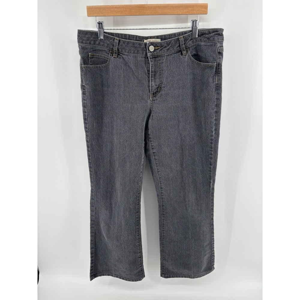 CAbi Womens Jeans Sz 14 Flare Bell Boot‎ Cut Gray Festival CottageCore Momcore